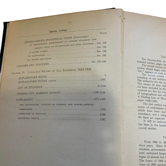 General Catalogue of Oberlin College The 75th Anniversary 1833-1908 Antique - Picture 8 of 12